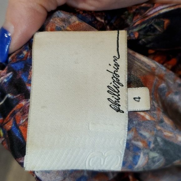 3.1 Phillip Lim Silk Ruffle Short Sleeve Blouse sz 4 Art To Wear - Picture 6 of 8